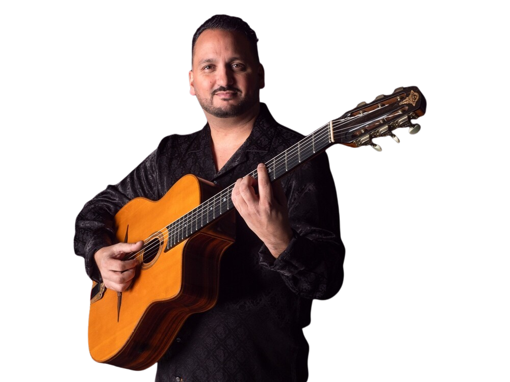 Mozes Rosenberg with his guitar